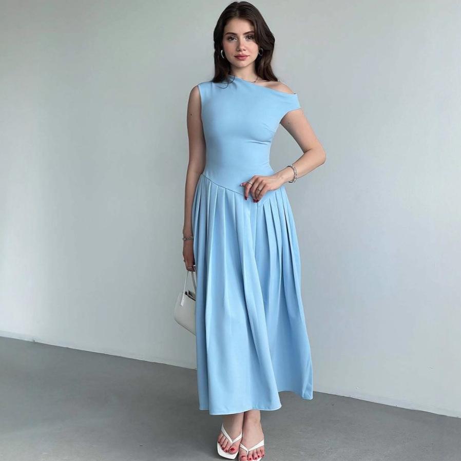 2025 Summer Fashion: Sleeveless One-Shoulder Slimming Dress