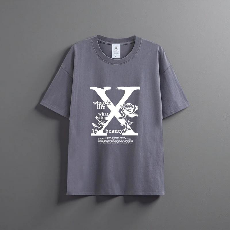 Sommer neues Unisex vielseitiges reines Baumwoll-T-Shirt modisches lässiges Rundhals-Oberteil atmungsaktive lockere Passform Print Kurzarmhemd