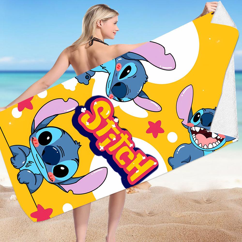 Stitch Zai Animation Beach Towel Microfiber Double-Sided Fleece Beach Towel Bath Towel Variety Square Towel Beach Towel