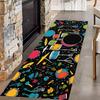Piano Runner Hallway Rug, Black and White Piano Keyboard Notes Notebook Indoor Rug Non-Slip Washable Carpet, Dining Room Carpets