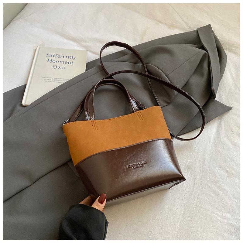 Casual retro simple shoulder bag fashionable personalized messenger bag winter new women's trend bucket bag