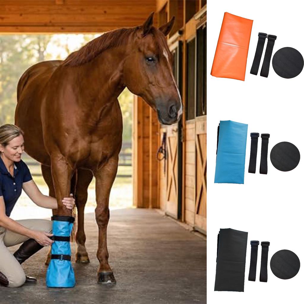 Horse Soaked Boots With External Activity Pads And Two Elastic Bands