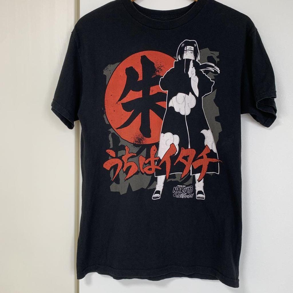[USED] Naruto Shippuden Anime T-Shirt, Medium, Black, Uchiha Itachi, Akatsuki