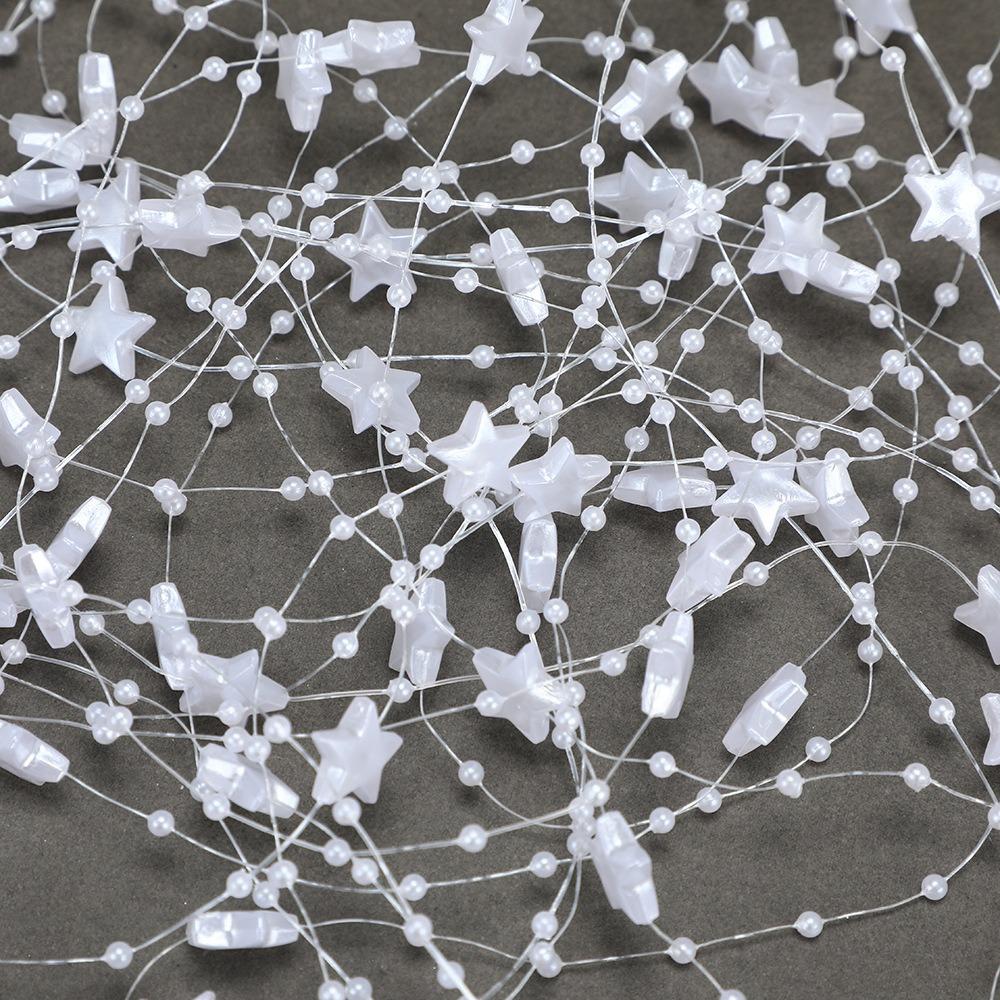 Plastic Star Beads Chain Electroplated Christmas Star Chain Decoration  For Diy Jewelry Making