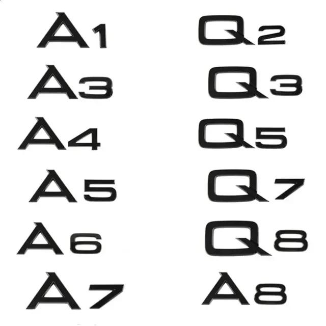 

3D ABS хром черный задний багажник эмблема значок наклейки для A1 A3 A4 A5 A6 A7 A8 Q2 Q3 Q5 Q7 Q8 TT автомобильные аксессуары A6 чёрный