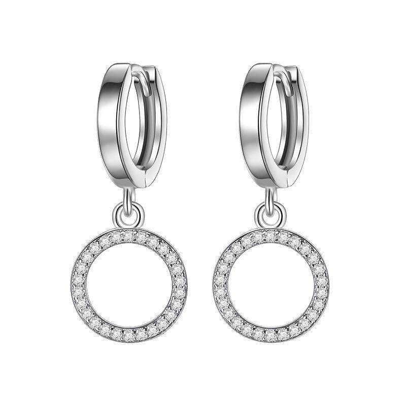 Silver-Plated Triangle Star Earrings with Micro-Paved Zirconia - Cute Women’s Ear Cuffs and Clips Jewelry