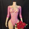 Hot Sexy Lingerie Woman Fishnet Bodysuit Fancy Lace Underwear Porn Costume See-through Bodystockings Mesh Bikinis Erotic Sex Set