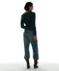PARTIMENTO WOMEN Tie Neck Strap Asymmetrical Knit Top_Dark Teal