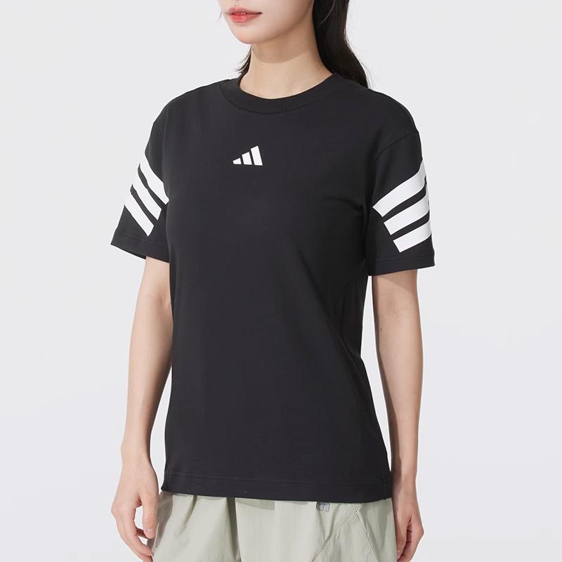 adidas Sports Lifestyle Series Casual Breathable Short Sleeve T-Shirt Women Tops Black JE0237