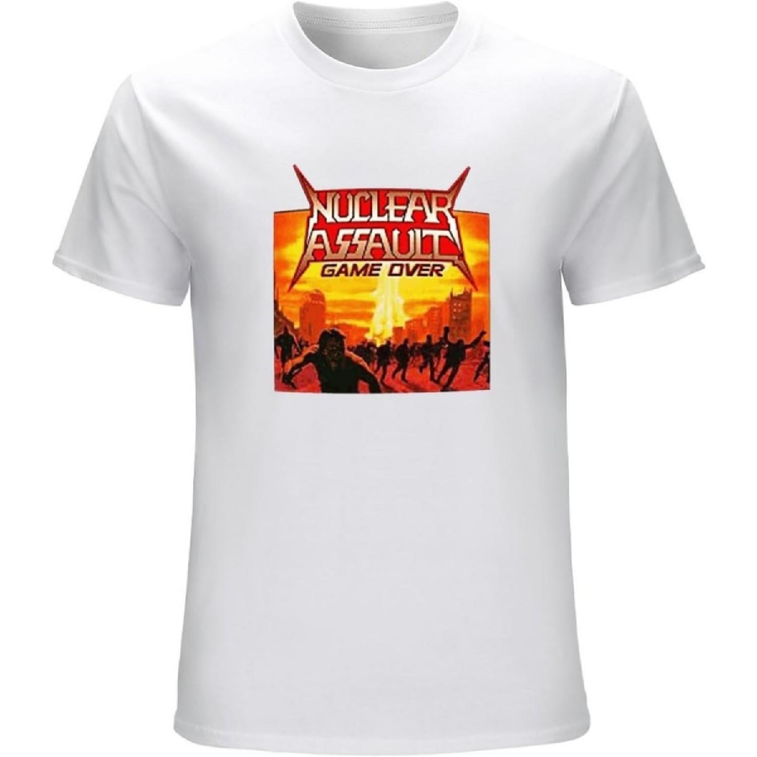 HAOTO Nuclear Assault Game Over T-Shirt Graphic Printed Top Tee for Men White XXXXXL белый