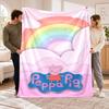 Flannel Fleece Blanket with Peppa Pig Design, Soft Lightweight Throw for Bed Sofa Travel