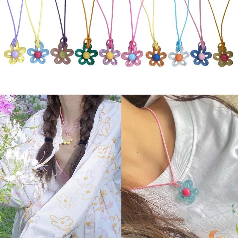 Floral Necklace Adjustable Strap Hollow Flower Charm Clavicle Chain Personalized Flower Chocker Necklace Jewelry