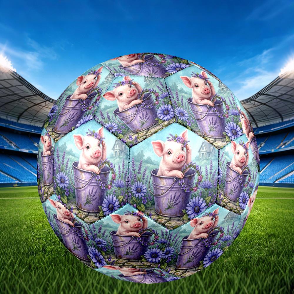 1pc Pig Lavender Bucket Durable Size 5 Soccer Ball Professional Match Training Football Indoor &Outdoor Sports Ball p60137