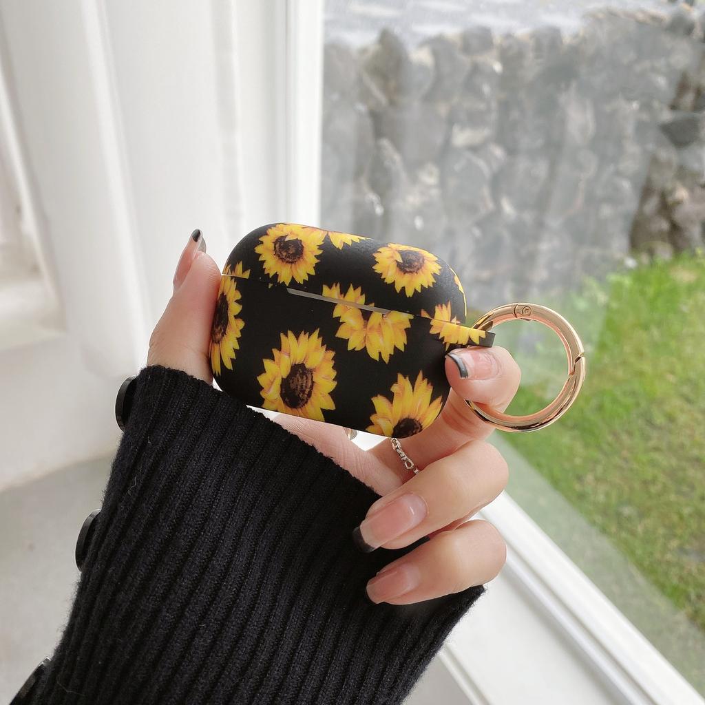 New Sunflower Case For Apple AirPods Pro 2 Prints Wireless Headset Cases For AirPods1 2 3 Cute Silicone Protective Sleeve Hook