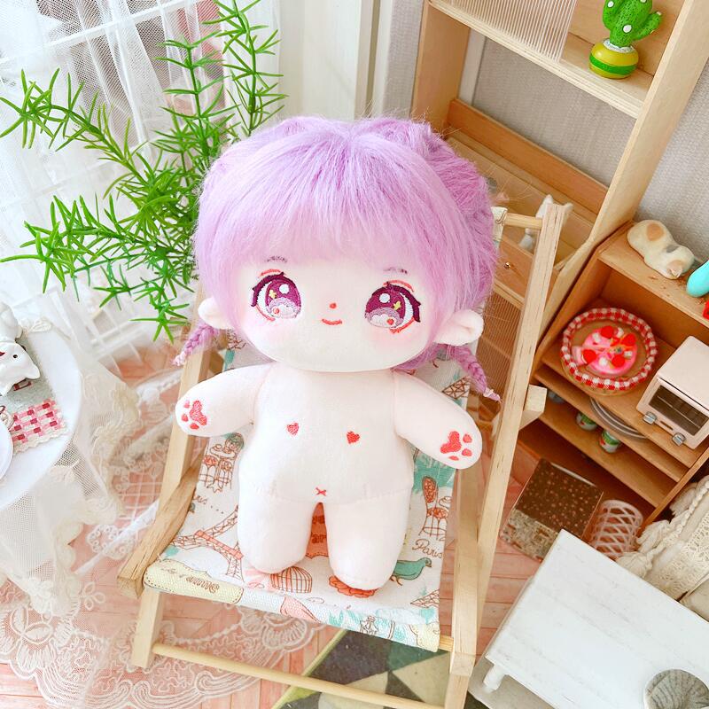 In Stock Ready to Ship 20 cm K-pop Plush Cotton Idol Dolls Naked Bare Doll With Plastic Bone PVC Skeleton Bracket