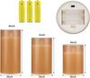 3Pcs/set LED Glass Candle Light Flickering Real Wax Fake Flame Battery Candles with Remote Control  for Christmas Wedding Decor