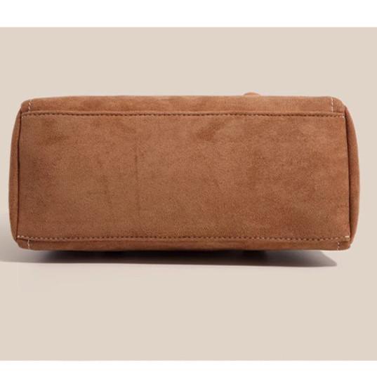 IELGY Autumn Winter Bowling Bag Boston Bag Suede Pillow Bag