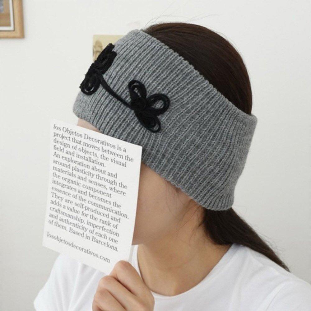 

Женский цветочный тюрбан однотонная вязаная повязка для волос Charcoal