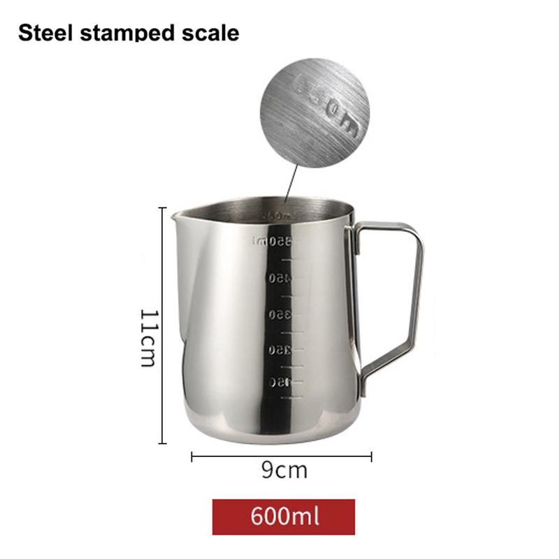 100ML-2000ML Stainless Steel Milk Frothing Pitcher Espresso Coffee Barista Craft Latte Cappuccino Cream Frothing Jug Pitcher