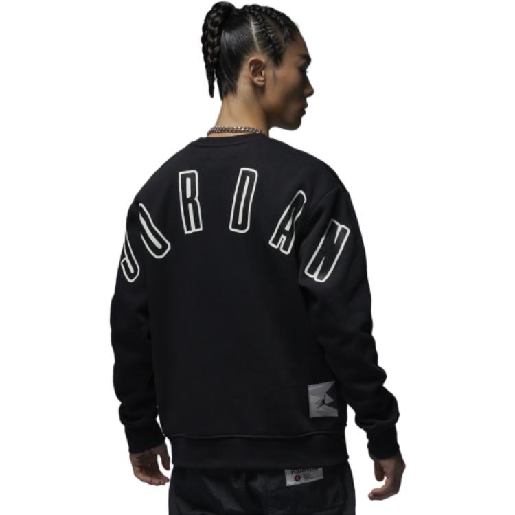 Jordan Printed Fleece Crew Neck Casual Sweatshirt Men Tops Black FB7020-010