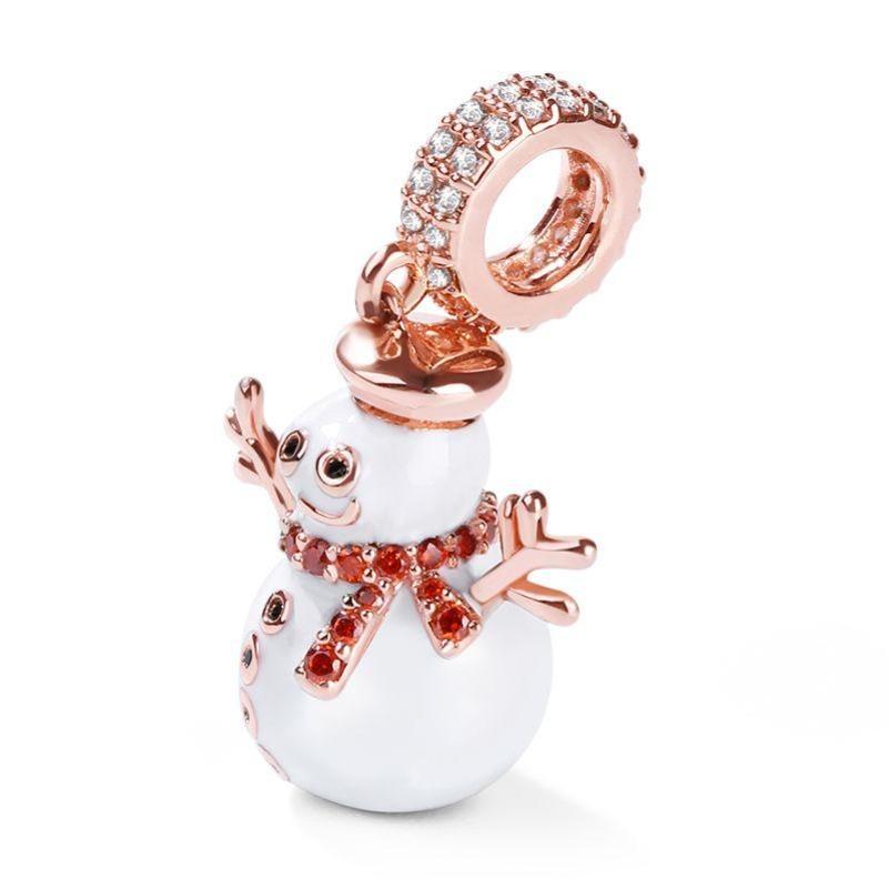 New Copper Plating Charming Apple Snowman Christmas Reindeer Pendant Fit Original Necklace Bracelets Diy Christmas Jewelry Gifts