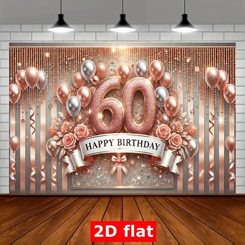 2D flat items designed for the celebration of 60th birthday made of polyester party banner garden celebration event