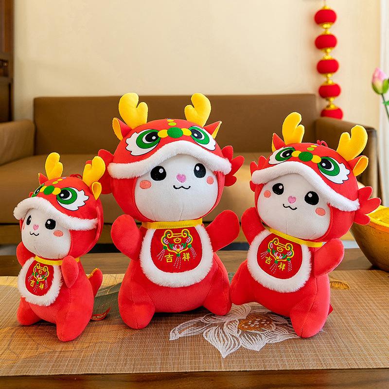 

2024 китайский год Декор Прекрасный Зодиак Дракон плюшевые игрушки милые мягкие куклы-талисманы игрушки для детей подарки