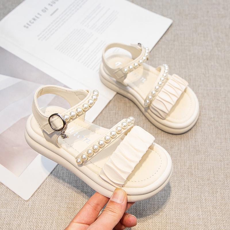 

Popular girls sandals 2025 summer new soft-soled children s shoes little girl girl treasure pink princess shoes 37