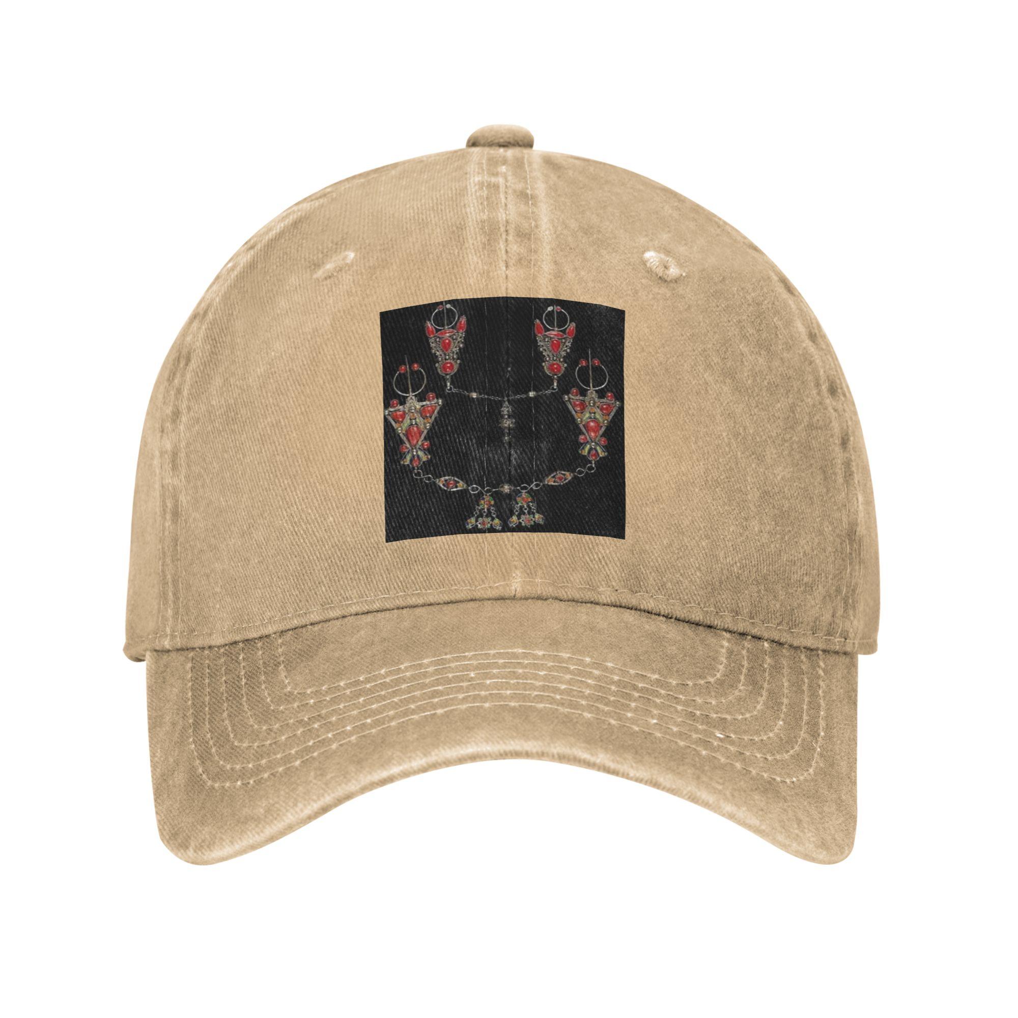 

Z Imazighen Kabyle Jewelry Amazigh Berber Ethnic Baseball Caps Denim Fabric Hats Adjustable Casquette Sports Baseball Cowboy Hat One Size
