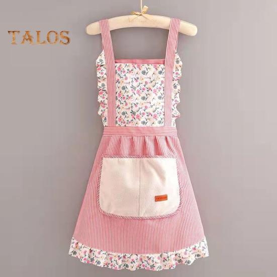 Avental de princesa elegante, resistente a manchas, com alças ajustáveis e bolsos, respirável, para cozinha e jardinagem, para mulheres