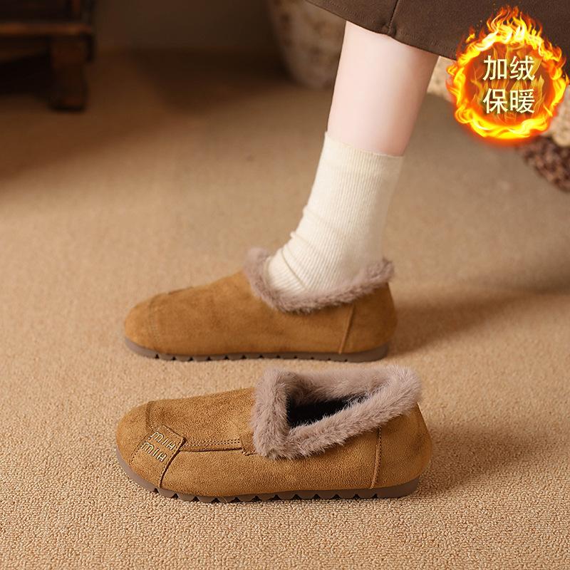 2025 Winter New Cotton Shoes Women's Soft Sole Soft Surface Velvet Warm Snow Mother Shoes Comfortable Cloth Shoes