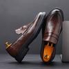 Business Dress Loafers Man Genuine Leather Casual Business Dress Shoes Retro Slip On Flats Men's Leisure Moccasins Party Loafers