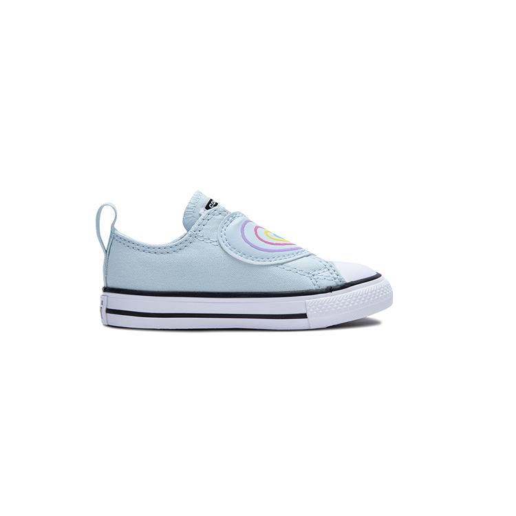 Converse Chuck Taylor All Star EasyOn Low TD Heart Strap Baby Sneakers Blue Winter-Slay-Blue White A08380C