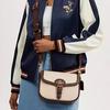 Coach Amelia 23 Metal Logo Canvas Saddle Bag Women Shoulder Bag Gold Natural Multicolor CR171-IMNAM