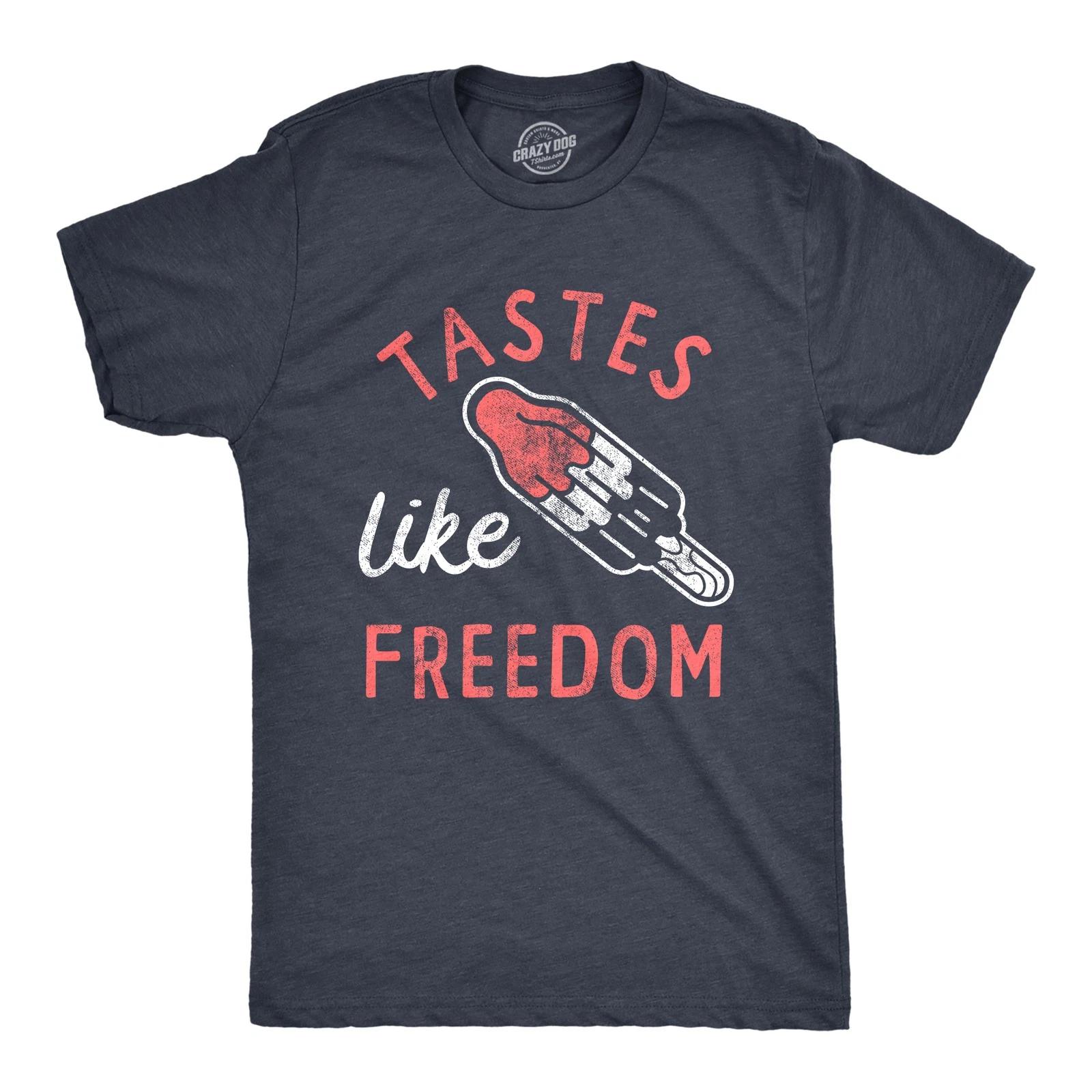 Mens Tastes Like Freedom T Shirt Funny Cool Fourth Of July Party Popsicle Tee XL