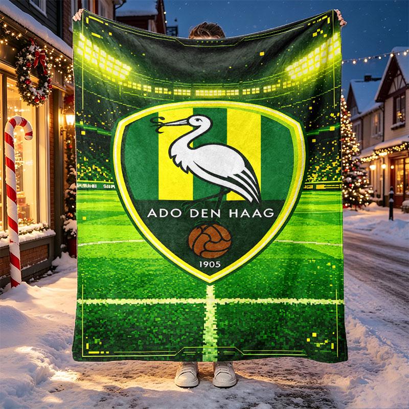 ADO Den Haag Pattern Blanket for Home Decoration, Bed, Sofa, Car Travel, Camping, Suitable for All Seasons, Birthday Christmas Gift