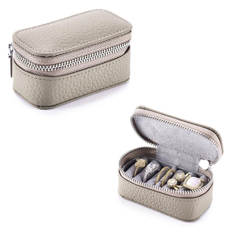 PU Leather Miniature Jewelry Storage Case Portable Design Travel Organiser For Earrings Rings And Necklaces