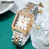 Sanda Women's Vintage Style Square Quartz Watch with Roman Numerals - Simple, Versatile, Waterproof Design
