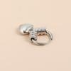 Punk Silver Color Asymmetry Flower Hoop Earrings For Women  Red Zircon Heart Earrings Party Jewelry Accessories Gifts