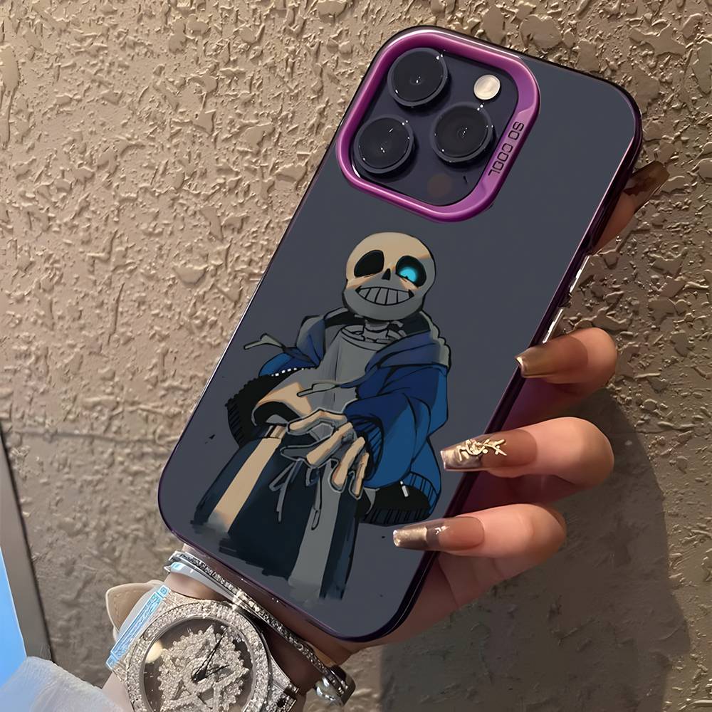 U-Undertale Sans doggo Purple Matte Shockproof CoverPhone Case For iPhone 17,16,15,14,13,12,11,Pro,XS,Max,Plus,Mini,SE4,E