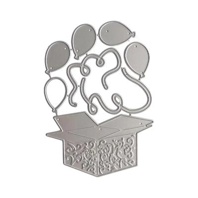 Stanzformen für Geschenkboxen mit Ballonmotiv, Stanzschablonen aus Kohlenstoffstahl, Metallprägeschablonen für die Herstellung von Scrapbooking- und Karten