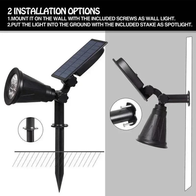 1/2/4PCS 9LED Solar Spotlight Outdoor Waterproof Garden Spot Lights Landscape Pathway Lawn Lamp Decoration for Yard Lighting