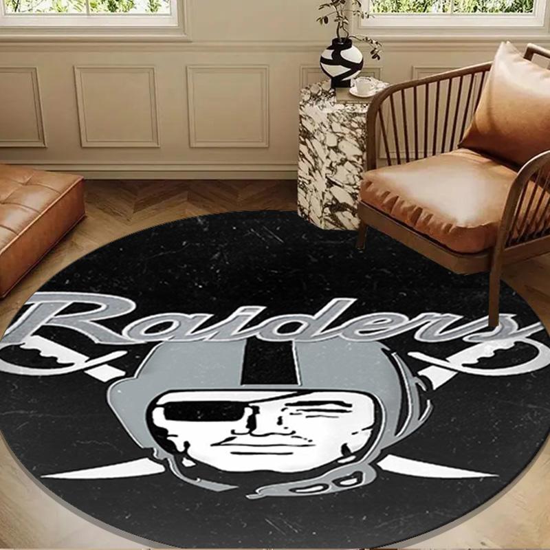 Rai-ders Football Legacy Round Rug for Livingroom,Bedroom, Palyroom, Chair Rug, Area rug, Circle Carpet, Large Size Fan Christmas gift