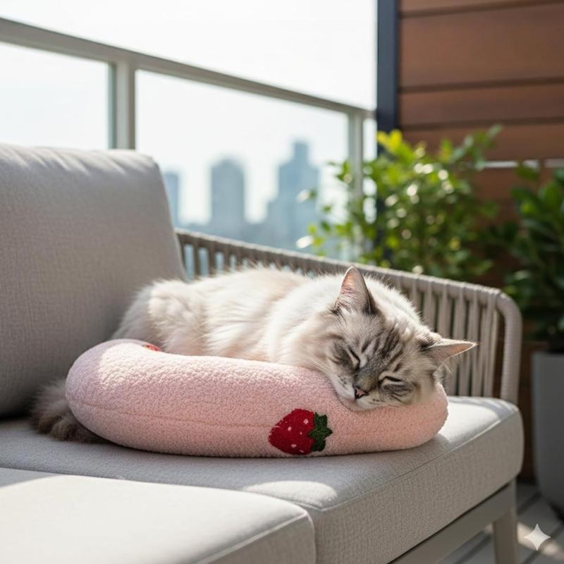 Pack of 4 NonSlip Bottom Pet Pillow for Safety During Kitten Activity and Lounging Cushion Bed Pillow for Small Cats