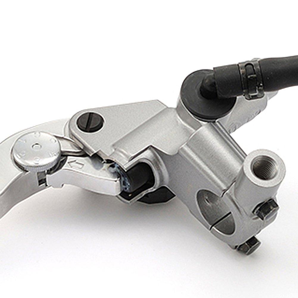 Daytona NISSIN Motorrad Bremszylinder Links Nur Horizontal 11mm Silber Klarer Hebel 49013 Körper/Poliert