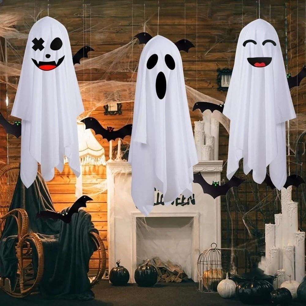 White Terrifying White Ghost Pendant Scary Spooky Flying Spooky Ghost Halloween Gifts