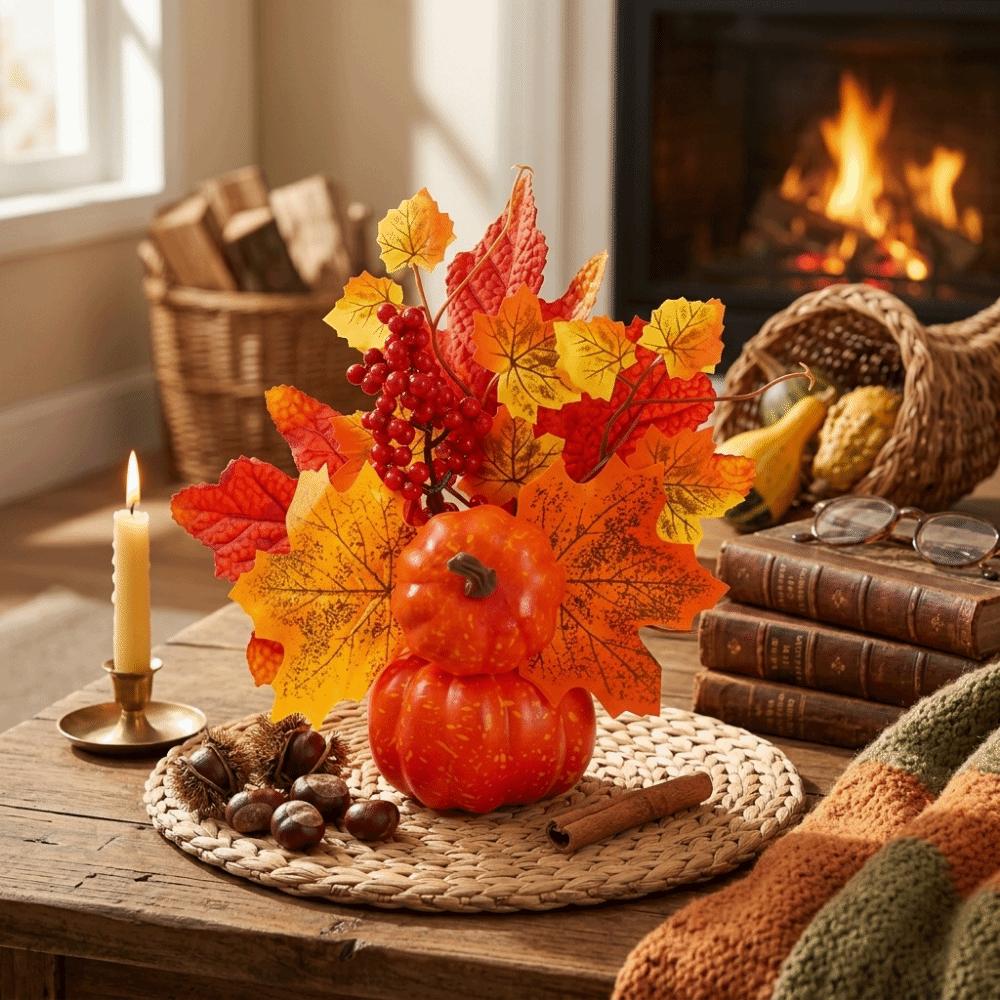 Maple Leaf Halloween Ornaments DIY Desk Ornaments Fall Harvest Decorations Thanksgiving