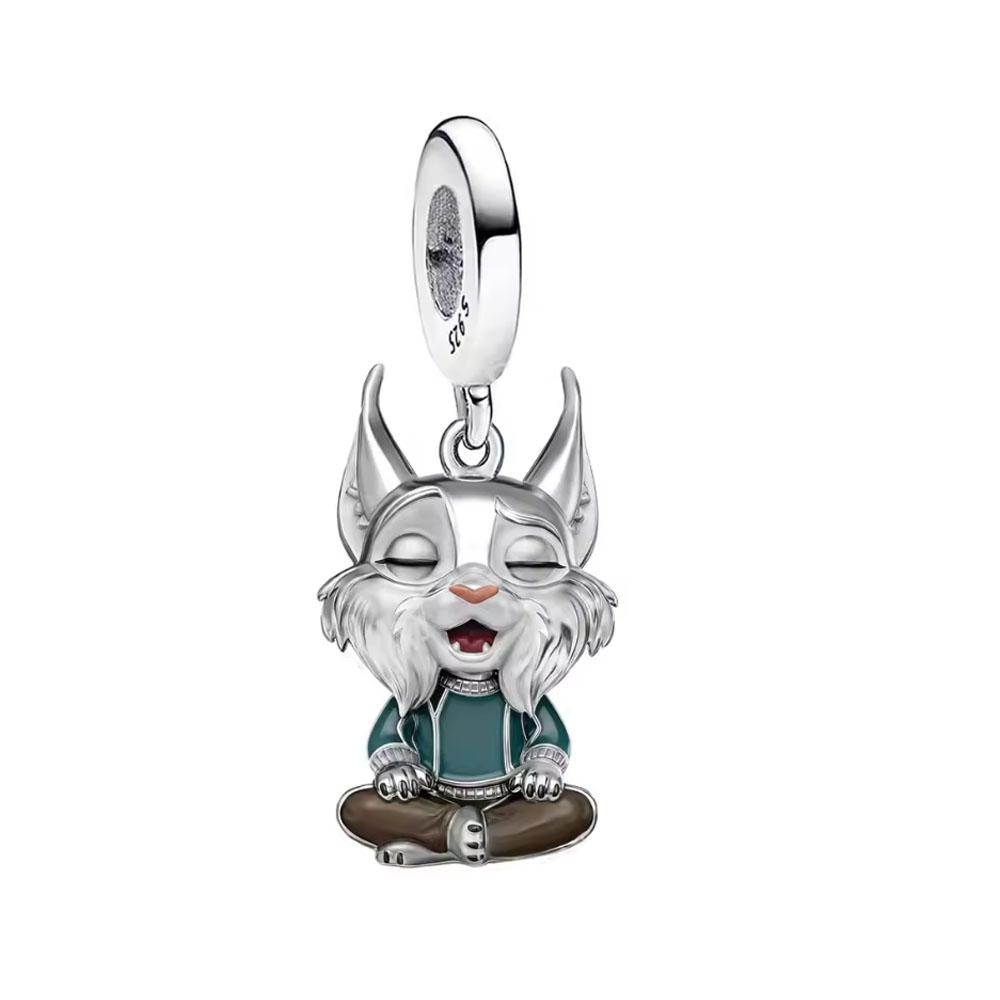 Fashionable 925 Silver Cartoon Beads Compatible with European Bracelet Koala Rabbit Mouse Princess Anime Beads DIY Jewelry Gift