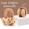Foldable Cute Otter Ear Muffs, Plush Fleece, Otter Shaped Ears, Fluffy Tail Braid Hair Accessory, Winter Ear Protection.