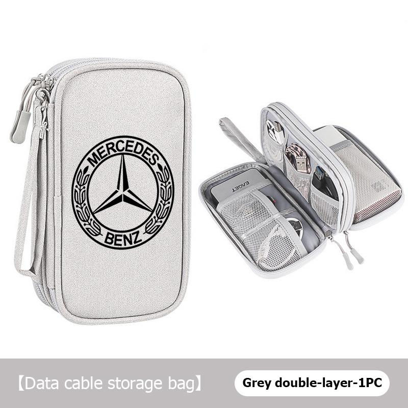 AABGW1 For Benz Oxford Cloth Car Styling Digital Data Line Box Travel Organizer Trunk Storage Bag AMG VIANO GLB GLC W108 W124 W126 W169